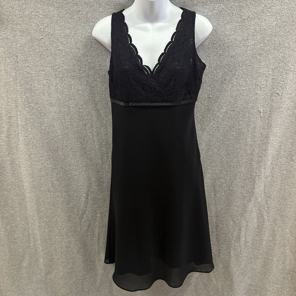 Evan Picone Dress Women Size 6 Black Lace Sleeveless Whimsygoth Witchy Fairy